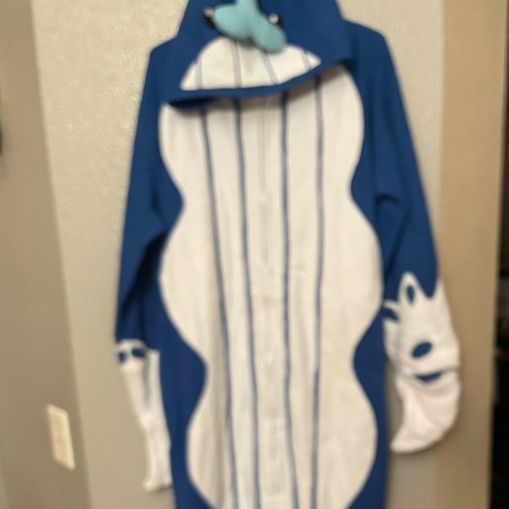 Adult baby shark blue white black.